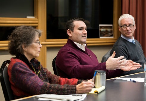 Justin Sydnor speaks during panel