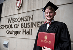 Jack David with his diploma