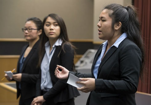 Students present during the case competition