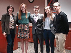 Three UW-Madison undergraduate students celebrate their win of the BEST Challenge