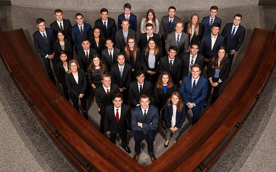 Group photo of BCC taken in Grainger Hall foyer