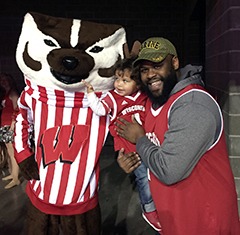 Brandon with his son and Bucky