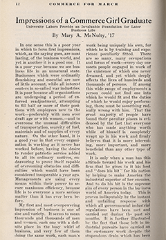 Excerpted writings from Mary McNulty in a 1918 Commerce publication