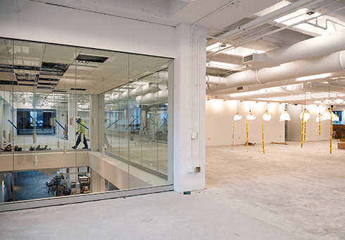 Glass panels harvest natural light in the renovated Learning Commons