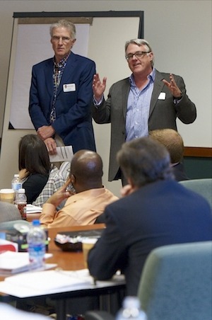 Thomas O'Guinn speaking to class