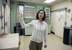 Isabelle Girard, Ph.D, Assoicate Director of the UW-Biotron, talks about the 4 controlled rooms with in a pod. The indvidual control rooms simulate the range of environmental variables with precision and control for the study of plants, materials, and animals within the many controlled rooms at Biotron Laboratory.