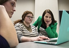 Katie Krueger with student Hailey Kragness