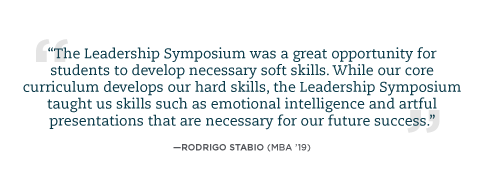 Student quote about Leadership Symposium