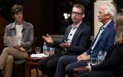 Dean Massey moderates a panel with Paul Leff, Stephen Petersen, and Signe Ostby