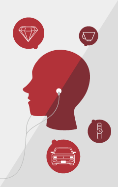 Person with earbuds graphic