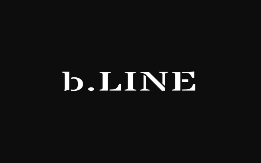 b.LINE logo in white font on black background