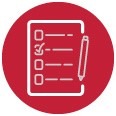 icon of a check box and a pen