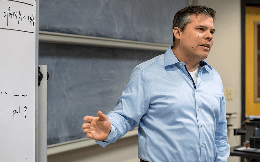 Daniel Bauer teaches in a WSB classroom