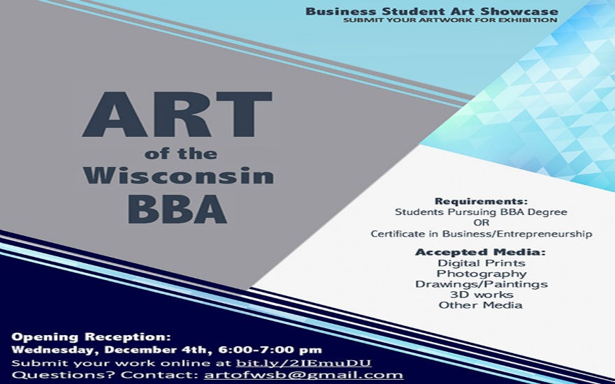 Art of the Wisconsin BBA flyer with details for submission