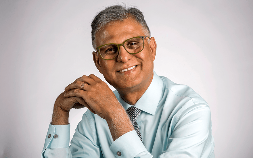 Professor Neeraj Arora poses for a portrait.