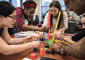 Students collaborate on a creative project during the Morgridge Entreprenuerial Bootcamp