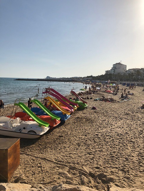 The coastline in Sitges