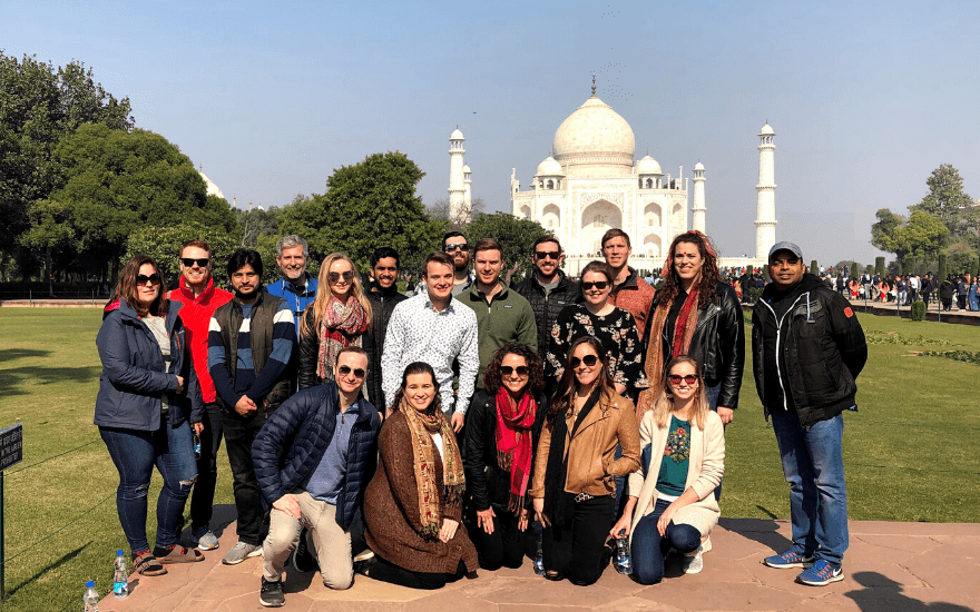 Students in front of the Taj Mahal