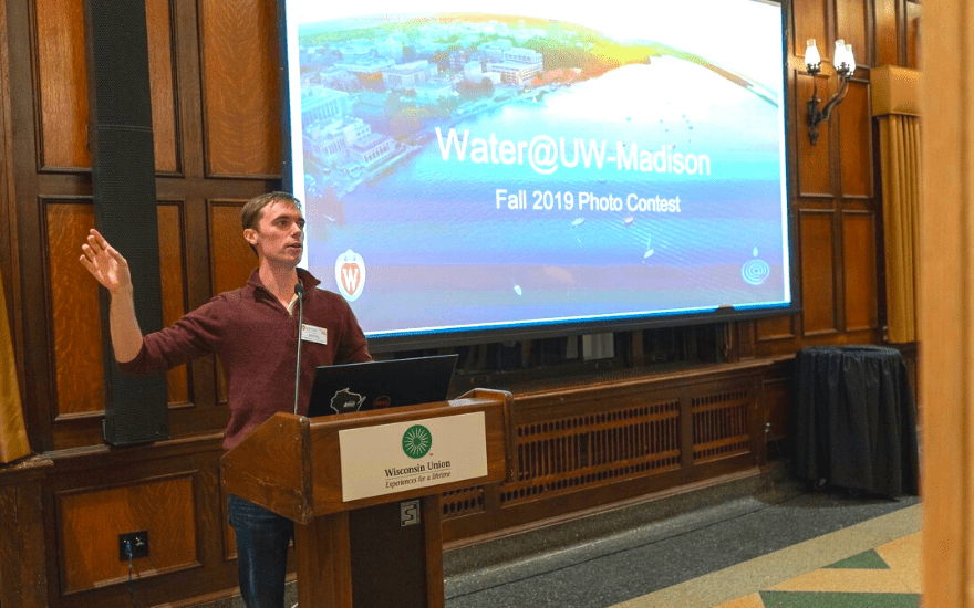 David presenting during his PA with Water@UW-Madison