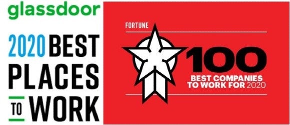 glassdoor 2020 best places to work and fortune 100 best companies to work for 2020