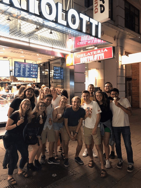 Group photo with friends from studying abroad in Vienna, Austria