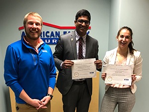 Dustin Schmidy (ISM), Santhosh Kosike (MBA '20), and Kelly Lamb (BBA '20) at ISM scholarship ceremony