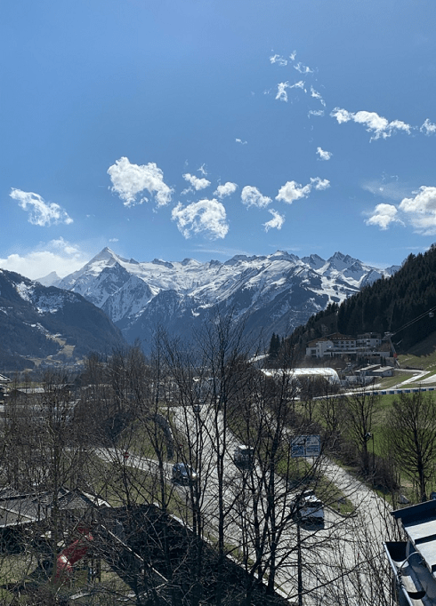 Snow capped mountain view