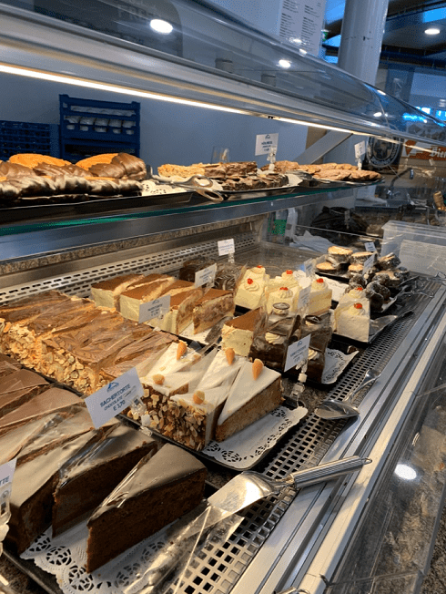 assorted cakes at a bakery