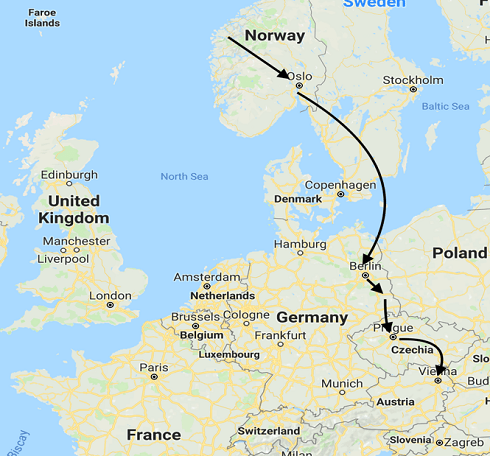Map of travels