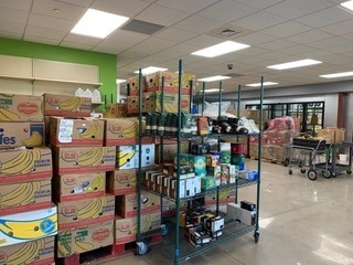 A storeroom stocked with food supplies