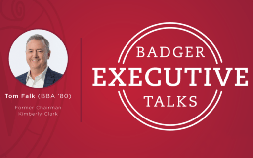 Badger Executive Talk logo with Tom Falk