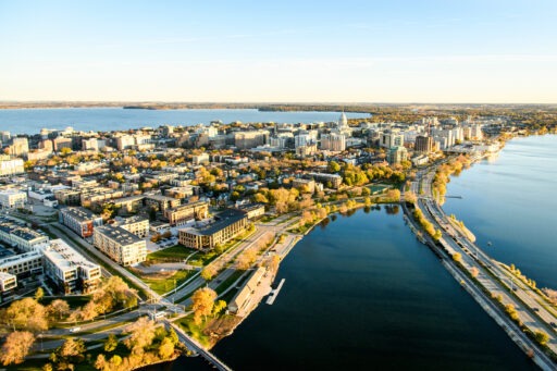 Aerial shots of Madison