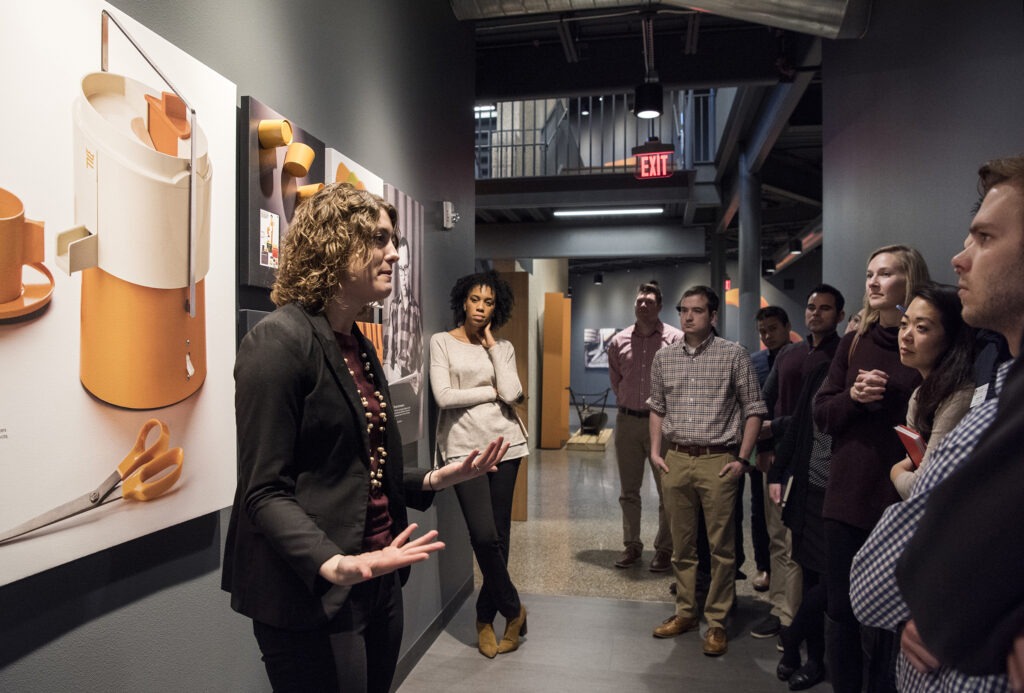 Blair Brophy giving a group of FTMBA students a tour of the Middleton Headquarters