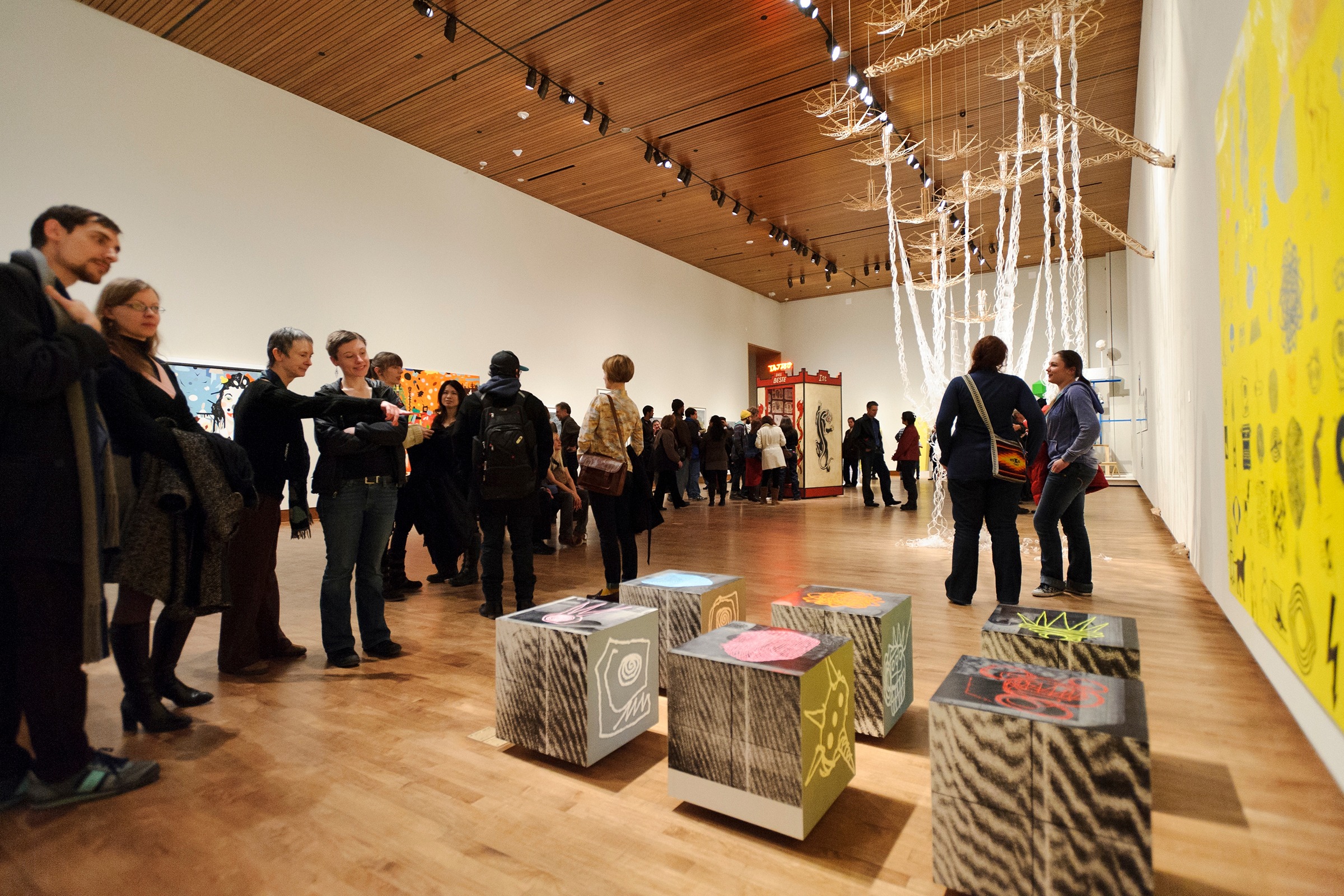 People viewing art at Chazen Museum of Art