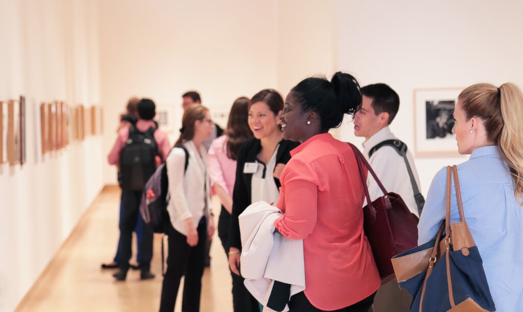 Students at a gallery