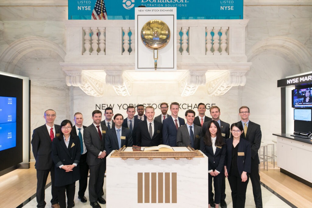 MBA students visiting the New York Stock Exchange