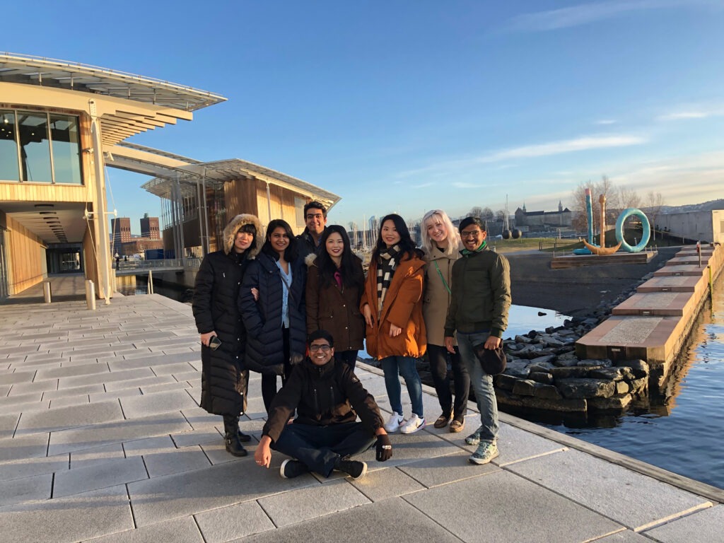 Students pose on trip to norway