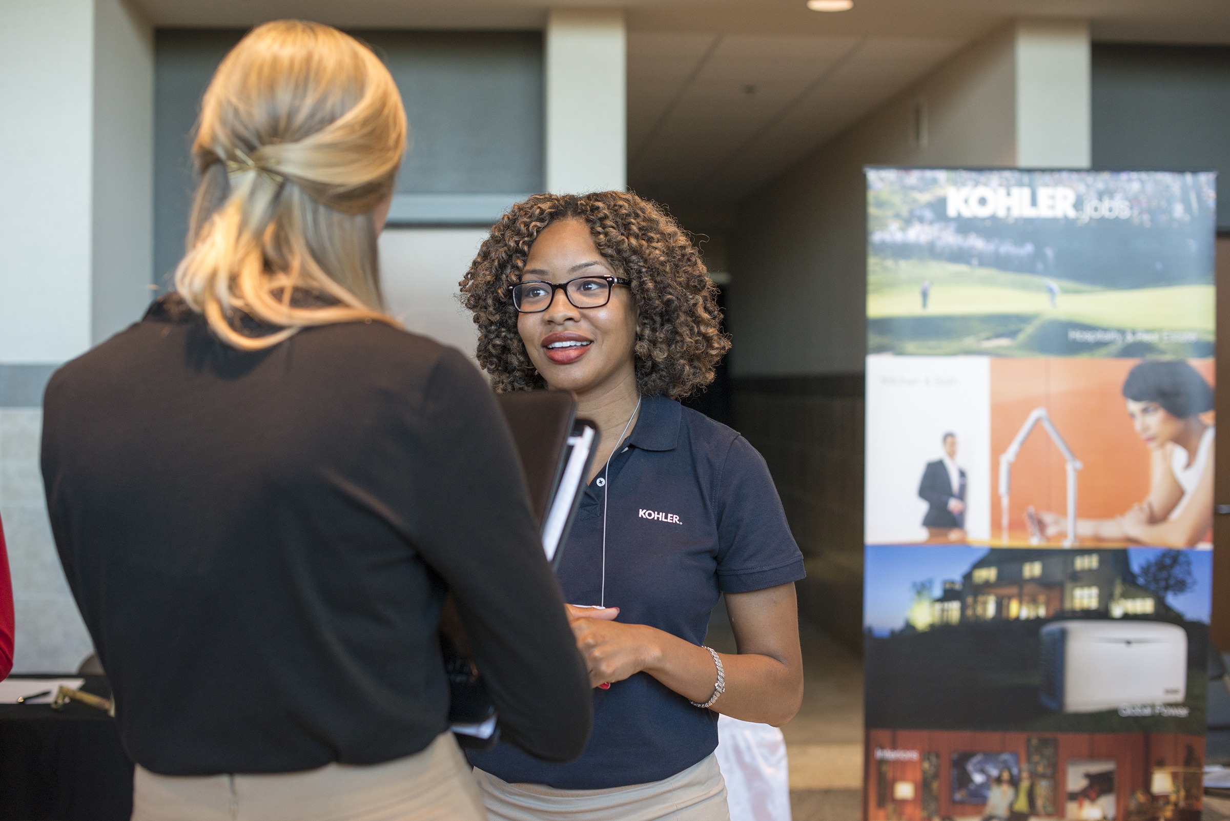 Kohler representative at a career fair