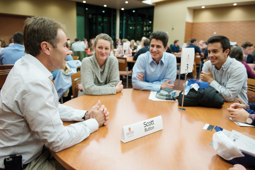 Students meeting a career coach