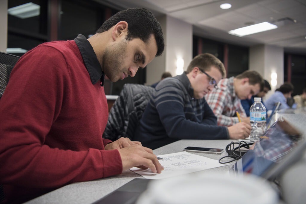 students taking notes in classroom