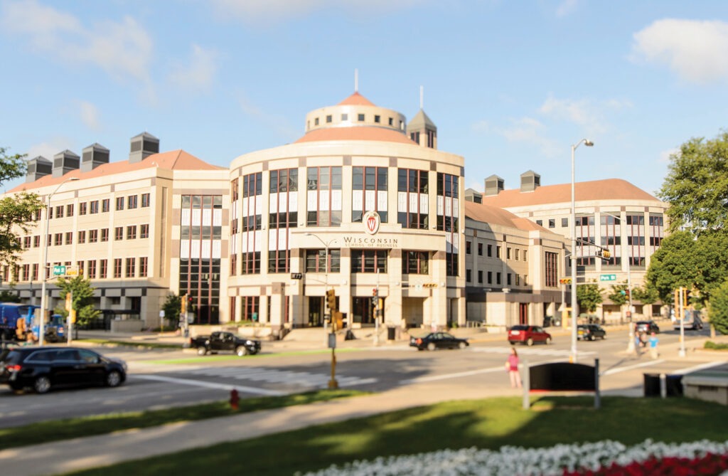 Front entrance of Grainger Hall at University of Wisconsin - Madison