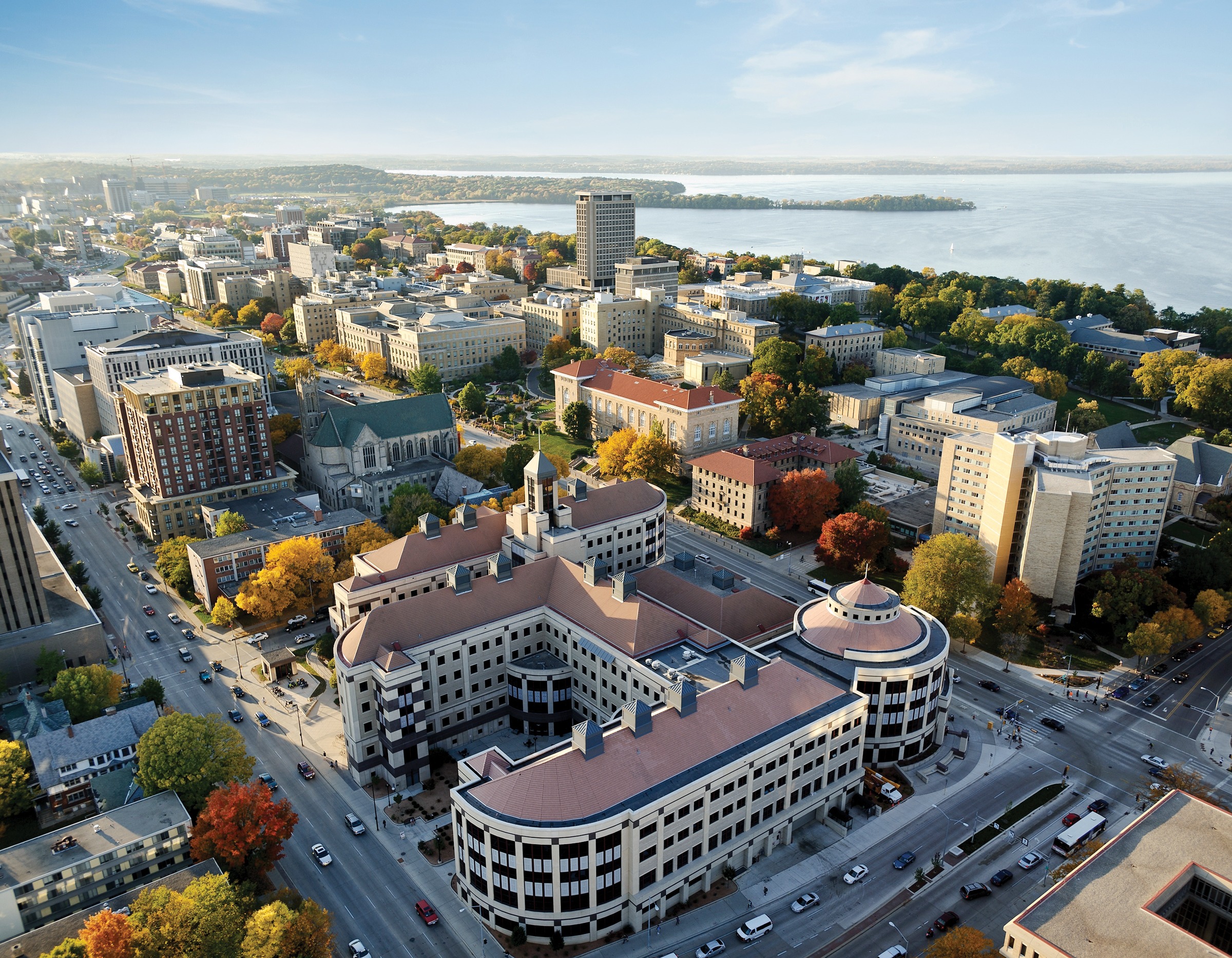 Madison campus aerial view