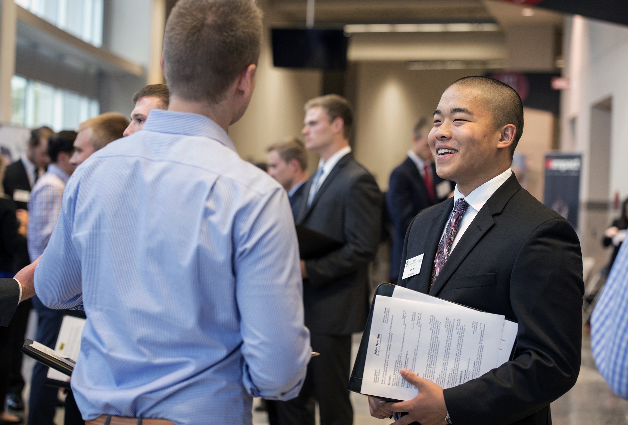 Students at a career fair