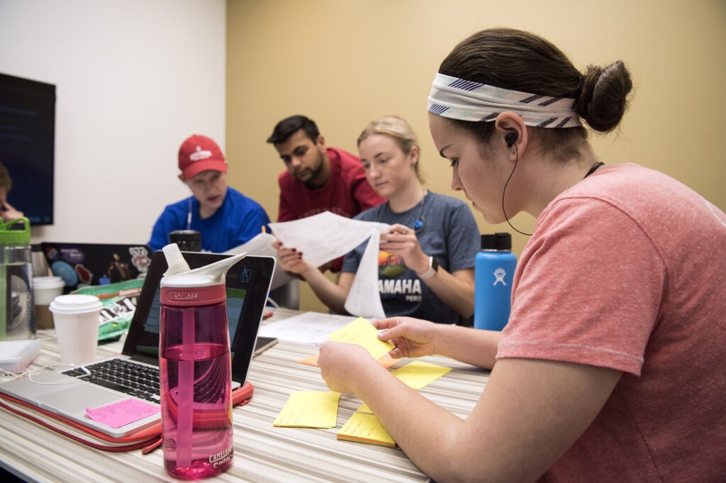 Students working together during a tutoring session