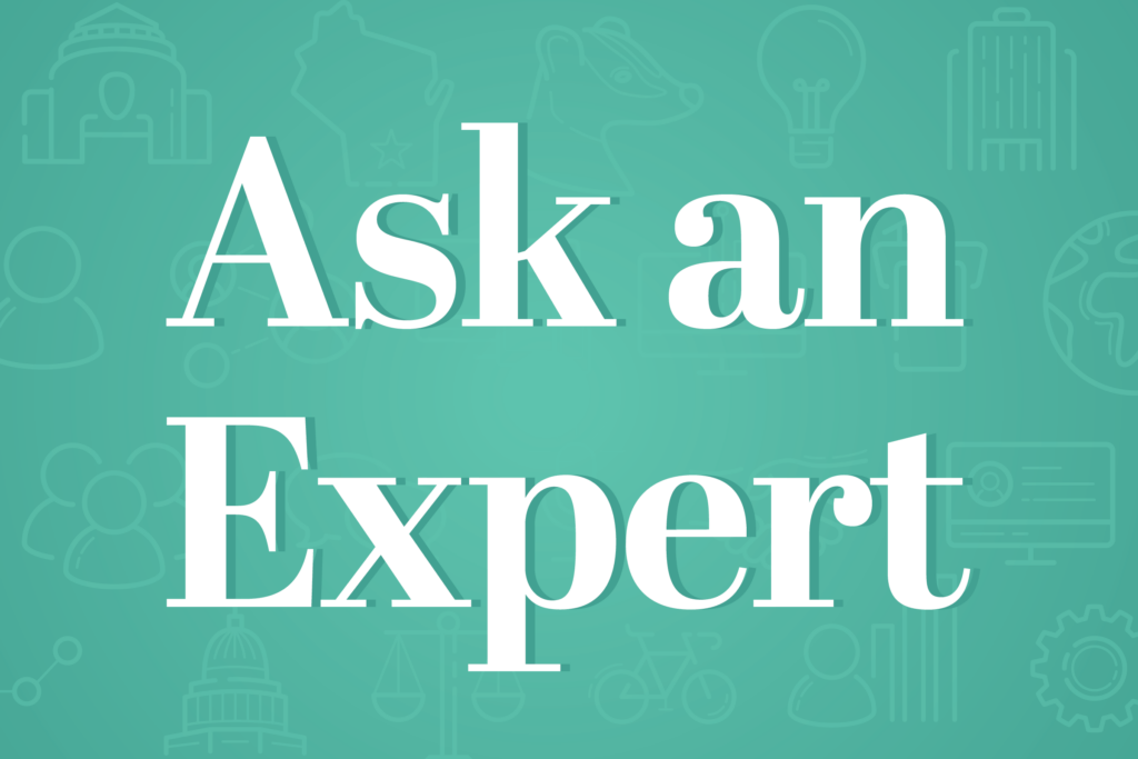 Ask an Expert lettering over green background