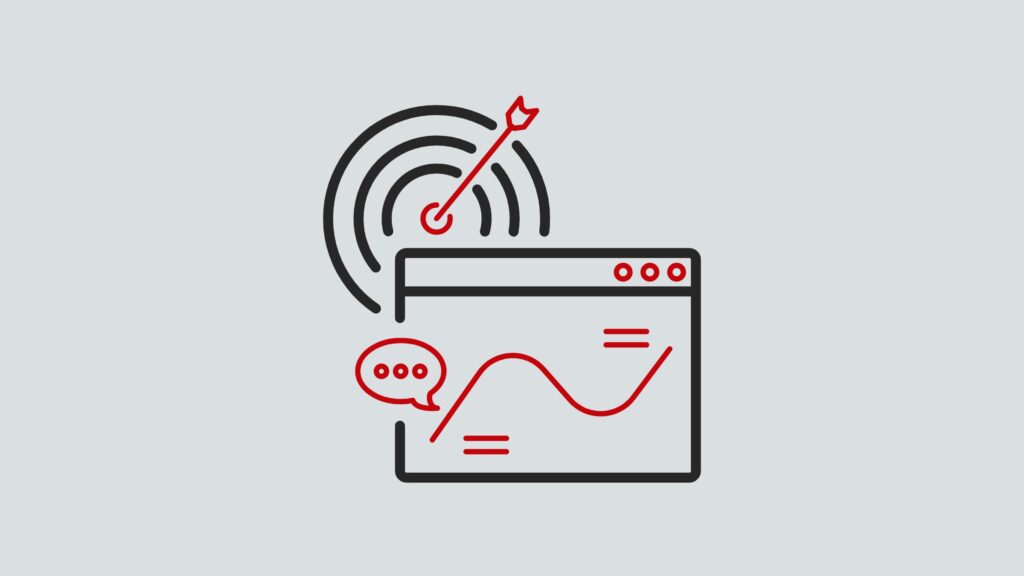 icon of arrow in a target and graph