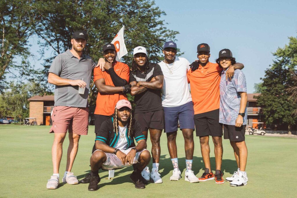 Vibez Golf Club founders pose for a group photo on the golf course
