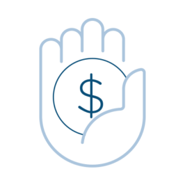 Hand holding money sign
