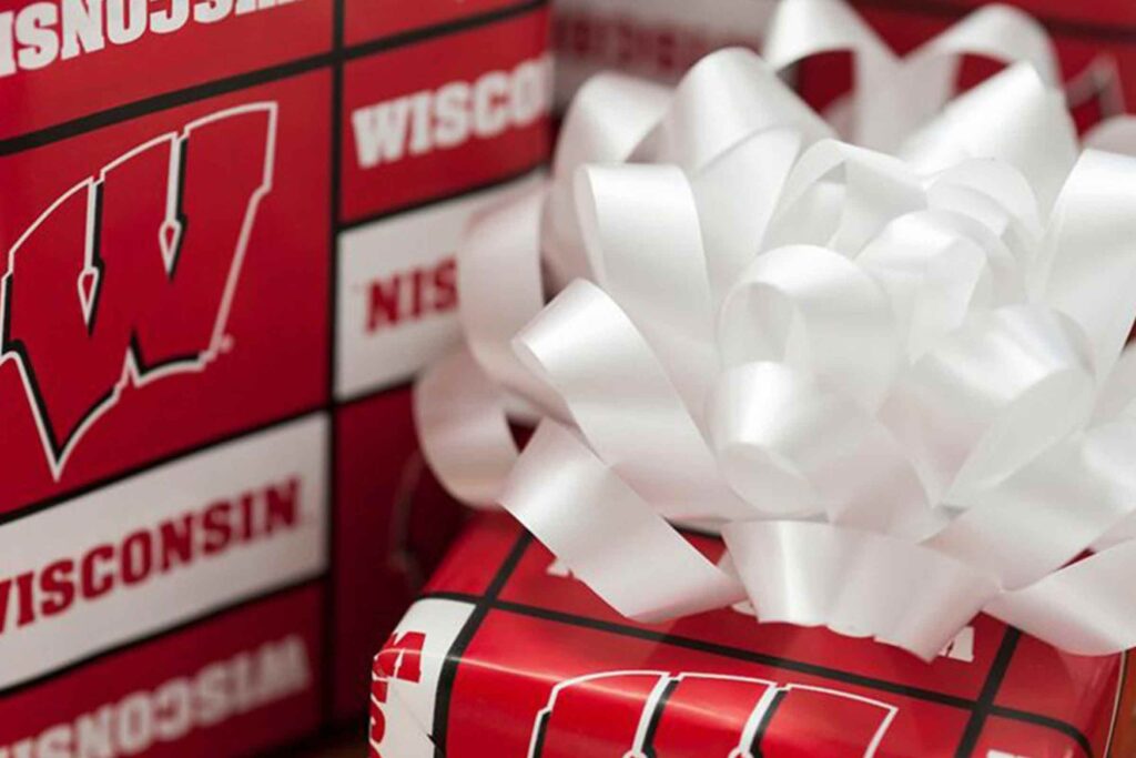 present with UW wrapping and big bow