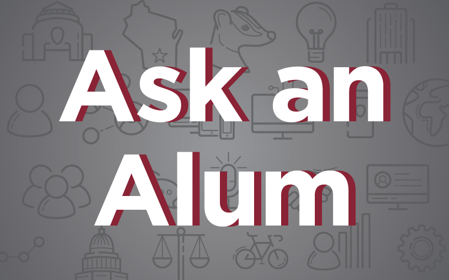 Ask an Alumni with gray background